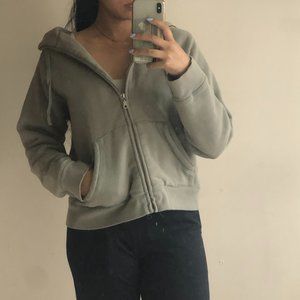 Sage Green Zip-Up Hoodie